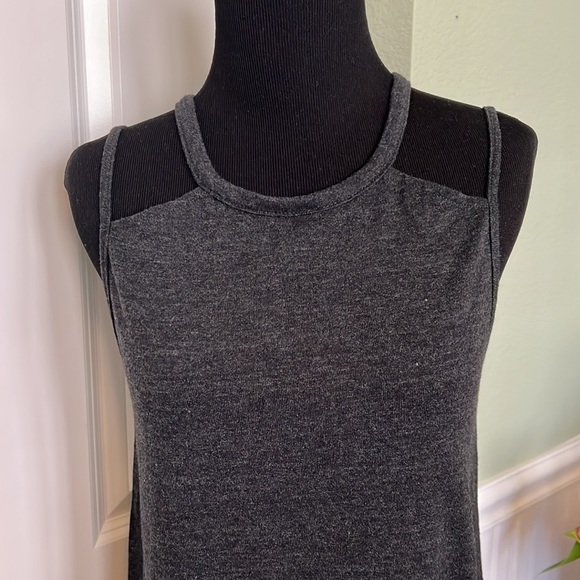 Chaser Dark Charcoal Gray Tank w/Strappy Criss Cross Back - Picture 4 of 7